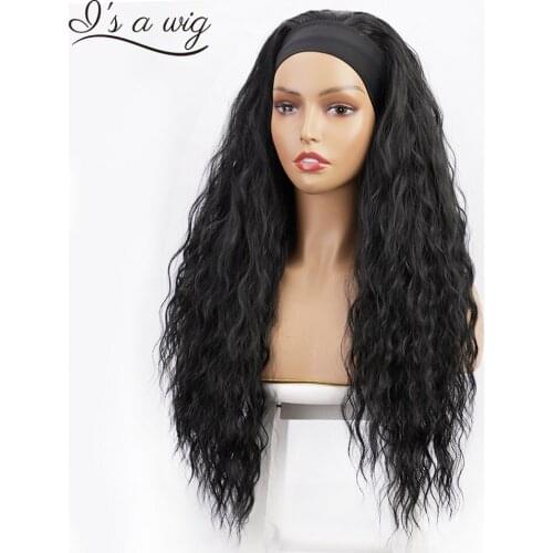 Is a wig Long Headband Wig Synthetic Curly Wigs for Black Women Natural Black Hair Wigs for Party/Daily Use
