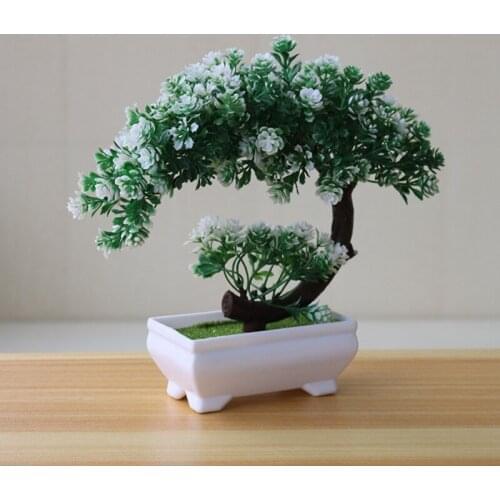 Artificial Plants Potted Bonsai Decorative Green Small Trees Fake Flowers Party Office Table Ornament for Home Garden Decoration