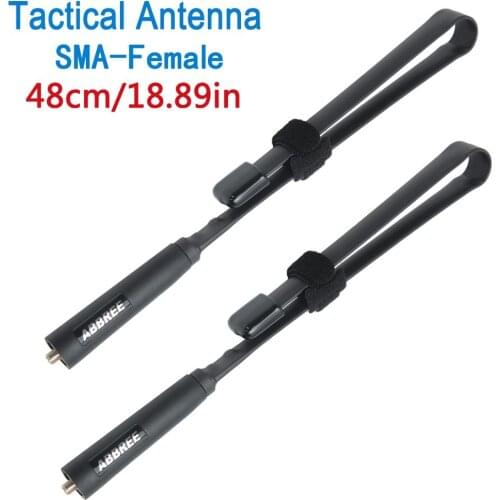2PCS Tactical Antenna SMA-Female 48CM Dual Band VHF UHF 144/430Mhz Foldable For Walkie Talkie Baofeng UV-5R UV-82 UV5R uv82