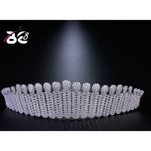 Be 8 New Fashion Jewelry AAA CZ Crown and Tiara for Women 2018 European Fashion Crystal Wedding Hair Accessories H056