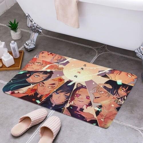 Giyuu Tomioka Shinobu Koch 3D Print Doormats Rectangle Non-Slip DoorMat Bedroom Kitchen Entrance Print Door rugs Dropshipping