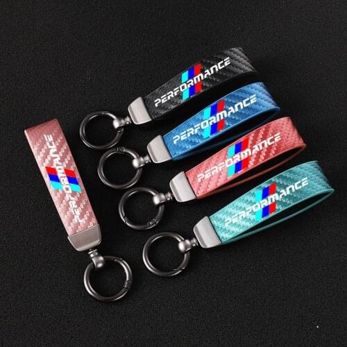 4S carbon fiber Leather Car Key Chain 360 Degree Rotating Horseshoe Rings For BMW e90 e60 f10 f31 f30 e93 f20 e65 f40 X5 e70 car