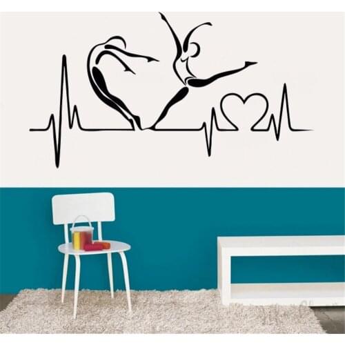 Creative Vinyl Decals Pulse Heart Health Healthy Lifestyle Hospital Clinic Wall Stickers Home Room Decoration Wallpaper DW6580