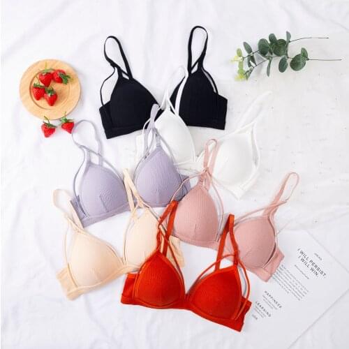 Linbaiway Women Push up Bra Triangle Cup Padded Bralette Underwear Lingerie Sexy Seamless Lace Brassiere Lingerie Female