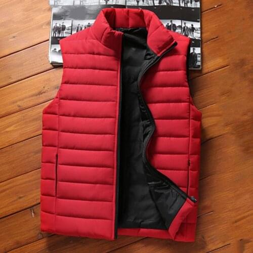Sleeveless Men Vest Waistcoat Plus Size 3D Cutting Windproof Thicken Soft Warm Zipper Closure Autumn Winter Vest Men Clothes