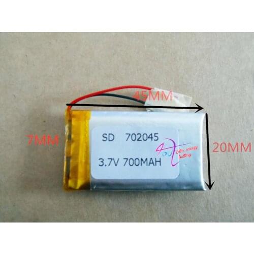 Tablet battery 3.7V polymer lithium battery 702045 MP5 MP4 wireless WIFI digital products 700mAH