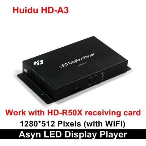Huidu HD-A3 with Built-in WiFi Asynchronization Full Color LED Video Card Competitive Wireless RGB Controller Card