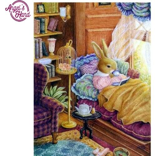 Full square diamond 5D DIY diamond embroidery rabbit in sleep diamond painting Cross Stitch Rhinestone mosaic home decoration