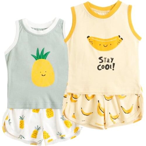 Sanlutoz Casual Sleeveless Infants Tops + Bottoms Sport Baby Boys Clothes Sets Cute