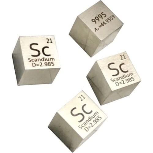 Sc Scandium Cube Bulk Glass Seal Pure 99.95% Periodic Table of Rare-earth Metal Elements for DIY Research Study School Education