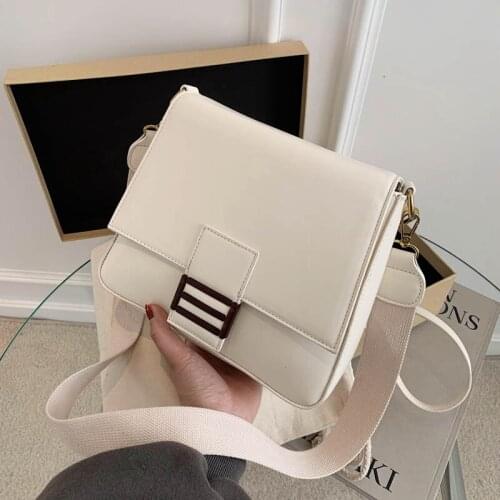 Broadband Shoulder Bag Women 2021 Luxury Trendy Simple PU Leather Crossbody Bag Lady Design Fashion Solid Color Handbag
