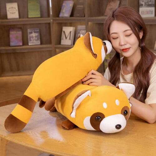 Cute Procyon Lotor Plush Dolls Cartoon Animal Plush Toy Kawaii Raccoon Pillow Baby Sleep Comfort Toy Room Decor Doll Girls Gifts
