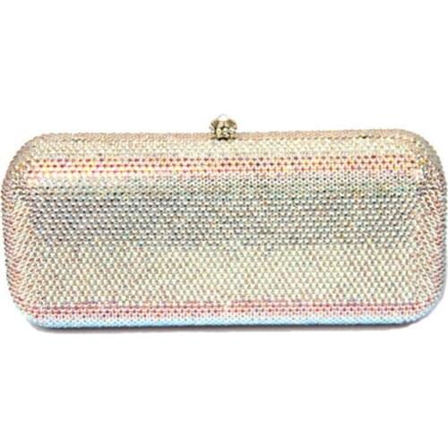 Gold silver Crystal Women Evening Bags Metal day Clutches Minaudiere Handbags and Purses Bridal Diamond Party Wedding Hand Bags