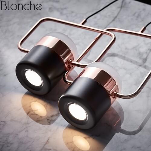 Post-modern Gold LED Pendant Lights Nordic Metal Glass Hanging Lamp Fixtures for Bedroom Kitchen Bar Loft Industrial Home Decor