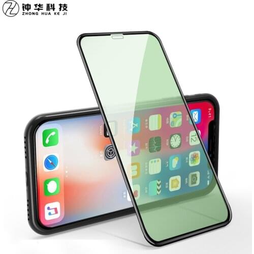 1-3Pcs Green Light Real Eye Protection Tempered Glass For iPhone 12 11 Pro Max X XR Screen Protector For iphone 6 7 8 Plus Film