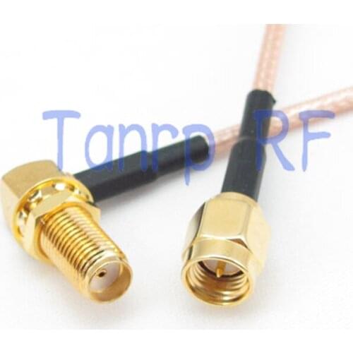 1PCS RG316 extension cable 3FEET SMA male to SMA female right angle jack RF adapter connector 1M Pigtail coaxial jumper cable