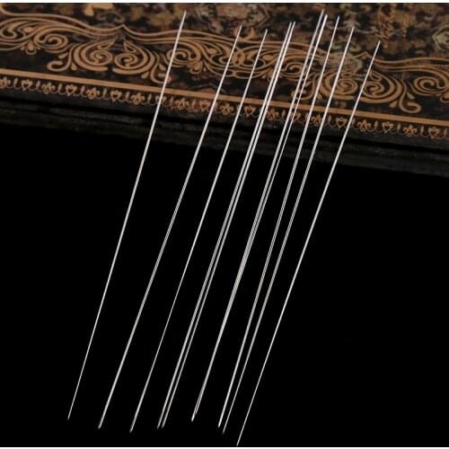 10 Pcs Big Eye Curved Beading Threading Needle DIY Bracelet Jewelry String11.5cm F3MF