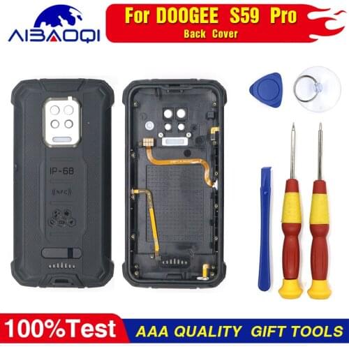 100% New Original For DOOGEE S59 Pro Battery Cover Back Housing Case + Fingerprint Cable + Microphone Cable + Camera Glass