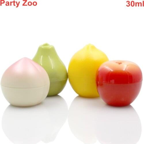100 X 30G Cream Jar Empty Plastic Packaging Box Cosmetic Container Beautiful Fruit Shape Cosmetic Cream Container with Lid