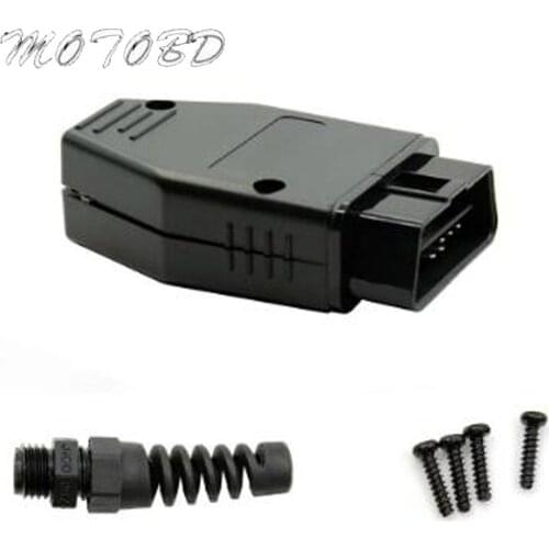 OBD2 16Pin Male Plug Connector For ELM327 Extension Adapter OBD Cable OBDII EOBD ODB2 16 Pin OBD 2 Adaptor Opening Female Cable
