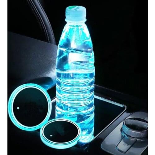 2PCS For Hyundai ix35 i30 i20 i40 i10 Tucson Mistra Sonata Elantr Kona Hybrid Ioniq Santa Led Logo Cup Light Luminous Lights