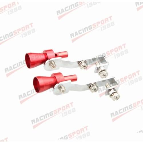 2PCS Universal Turbo Sound Exhaust Whistle/Fake Blow Off BOV Simulator Red S D