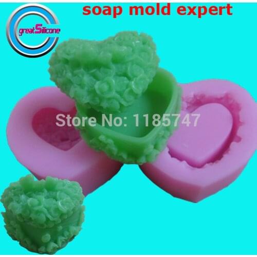 3D Heart Box Silicone Soap Mold Candle Mold Rose Silicone Mold for Wedding Soap Gift