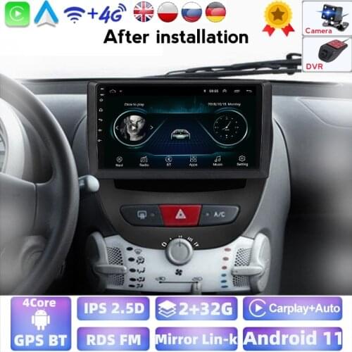 Android 2G+32G Car Multimedia Video Player For Peugeot 107 Toyota Aygo Citroen C1 2005-2014 Radio Stereo GPS Navigation BT