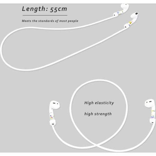 Wireless Bluetooth Headset Cable For AirPods Pro Anti-Lost Strap Soft Silicone Headset Hanging Neck Rope For AirPods 1 2 Lanyard