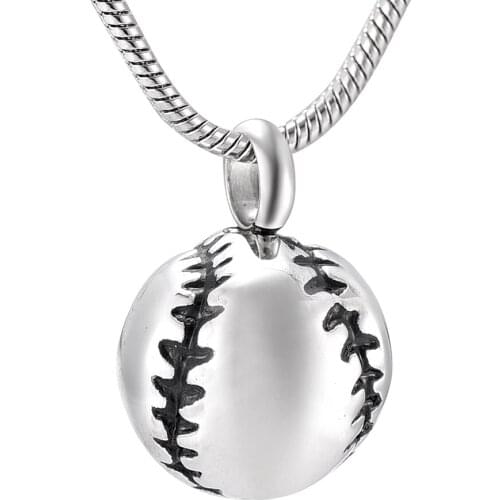 Baseball With Engravable cremation jewelry lockets to hold ashes Pendant For Pet/Human Ashes Memorial Ash Keepsake