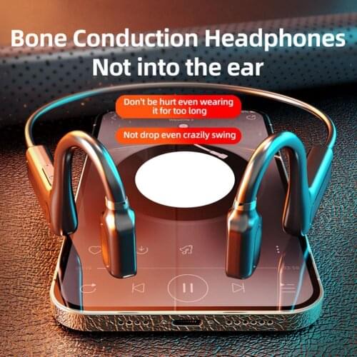 Bone Conduction Headphones Sweat-proof Sensitive Ear-mounted Bluetooth Wireless Headset Sports Earphones For Smartphones