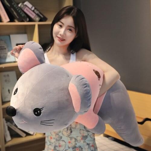 Cute Mouse Plush Toy Giant Soft Doll Girl Comfort Sleepping Cushion comfortRat Mascot for Girl Children Gift Deco 47inch 120cm