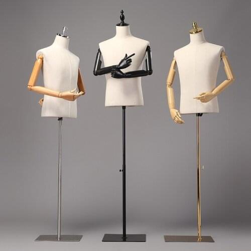 Fashion Model Mens Half Body Suit Dress Display Rack Mens Full Body Mannequin