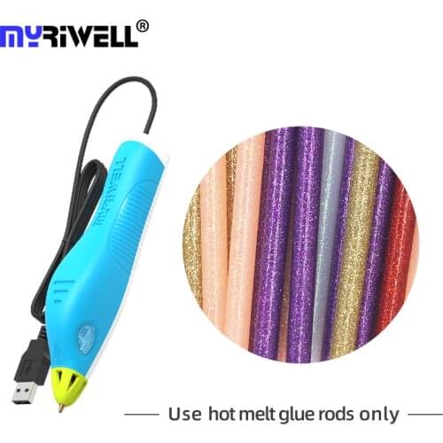 Myriwell Hot Melt Glue Gun 3D pen professional USB Glue stick Silk Magic 3d printing pen The Best Seller Gift Hobby RS-100B