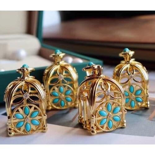 New silver inlaid cubic zirconia pendant necklace Chinese style retro unique ancient gold craftsmanship womens brand jewelry