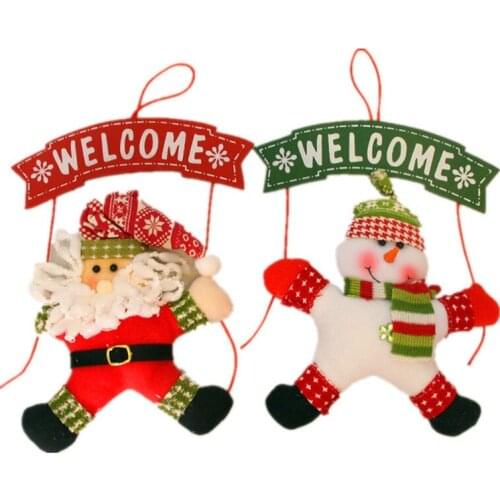 1Pcs/lot 35cm Christmas Ornament Santa Claus Snowman Tree Door Christmas Decorations For Home Ornament Decor Hanging Pendant