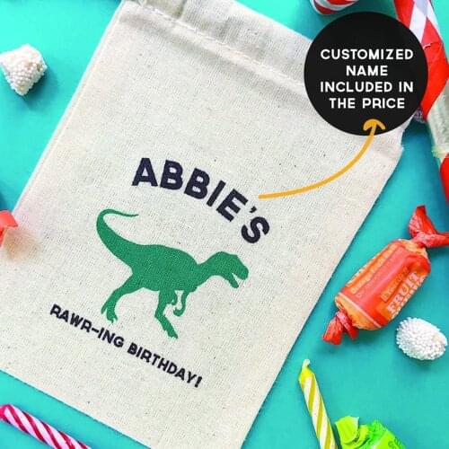 Personalized Dinosaur Party Favor gift Bag Bridesmaid Favor Hangovers Kit Bag Cotton Wedding Decorations Groomsmen Survival Kit