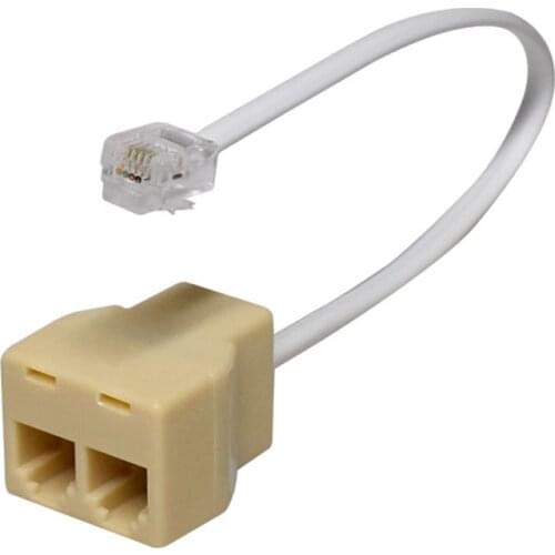RJ11 Jack 2 Way Outlet Telephone Modular Line Splitter Plug Adapter 6P4C RJ11 Socket Adapter Splitter for Landline Phone