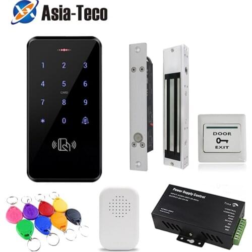 RFID Door Access Control System Access Control touch Keypad Electric Magnetic Strike Lock Waterproof Support Wiegand with Power