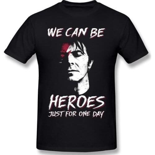 We Can Be Heroes David Shirt Bowie Smoking Gift For Fans And Lovers Vintage Gift Mens Basic Short Sleeve T-Shirt Vintage R253