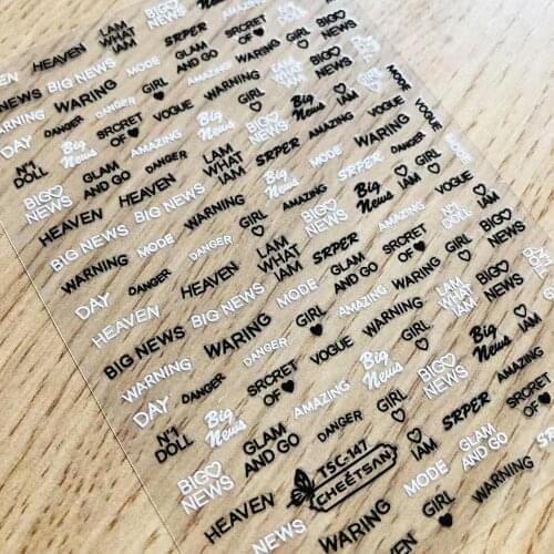 TSC series Tsc-147 letter 3d nail art stickers decal cheetsan brand template diy nail tool decorations