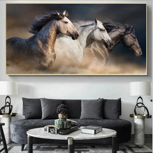 Modern Animals Art Canvas Posters And Prints Running Horses Canvas Paintings On the Wall Art Horses Pictures Home Decor Cuadros