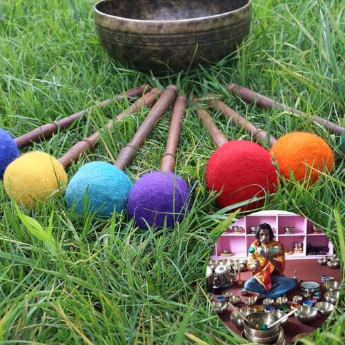 Tibetan Singing Bowl Hammer Professional Sound Therapy Yoga Healing Bowl Accessories Seven Chakras Handmade Copper Bowl Hammer
