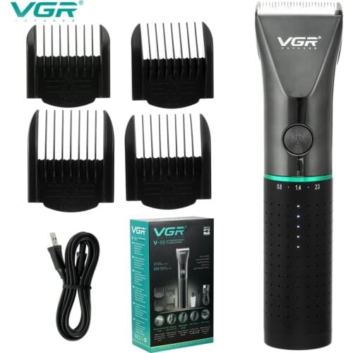 VGR Brand Hair Clipper Trimmer With LED Washable Rechargeable Hair Clippers Professional Beard Trimmer Cutting Machine For Men