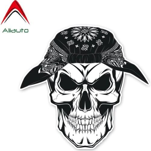 Aliauto Motorcycle Skull Head Accessories Car Sticker Waterproof Sunscreen Creative Decoration Decal Vinyl,12cm*11cm