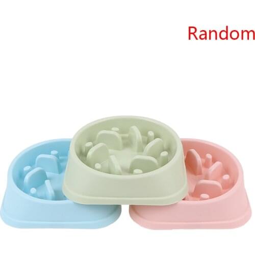 1pcs Anti-Gulping Food Plate Plastic Pet Feeder Slow Eating Puppy Feeding Dog Cat Food Bowl Supplies