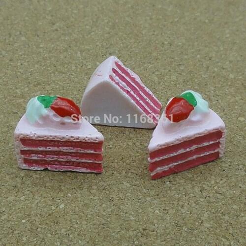 1pcs/lot resin pink strawberry cake 15mm Cabochons Scrapbooking Hair Bow Center Card Frame Making Craft DIY B008-5