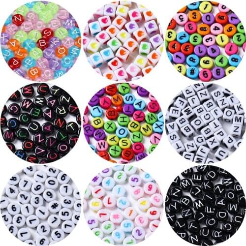1Pack Colorful Round Square Weaving String Acrylic Beads Materials Children DIY Bracelet Necklace Jewelry Art Crafts Accessories