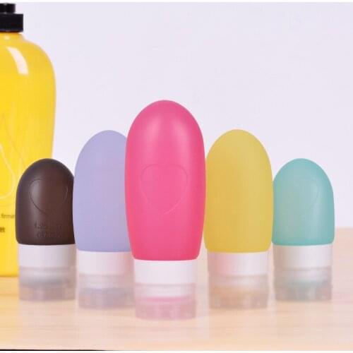 10pcs 37/60/90ml Cosmetic Refillable Bottle Silicone Travel Lotion Shampoo Squeezable Tube Bottle