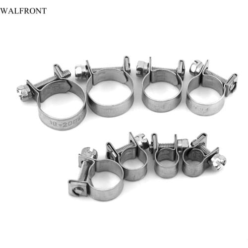 10Pcs/lot Mini Hose Clamps Stainless Steel Fuel Line Pipe Hose Clamp Tube Clip Hardware 6-20mm 8 Size Optional